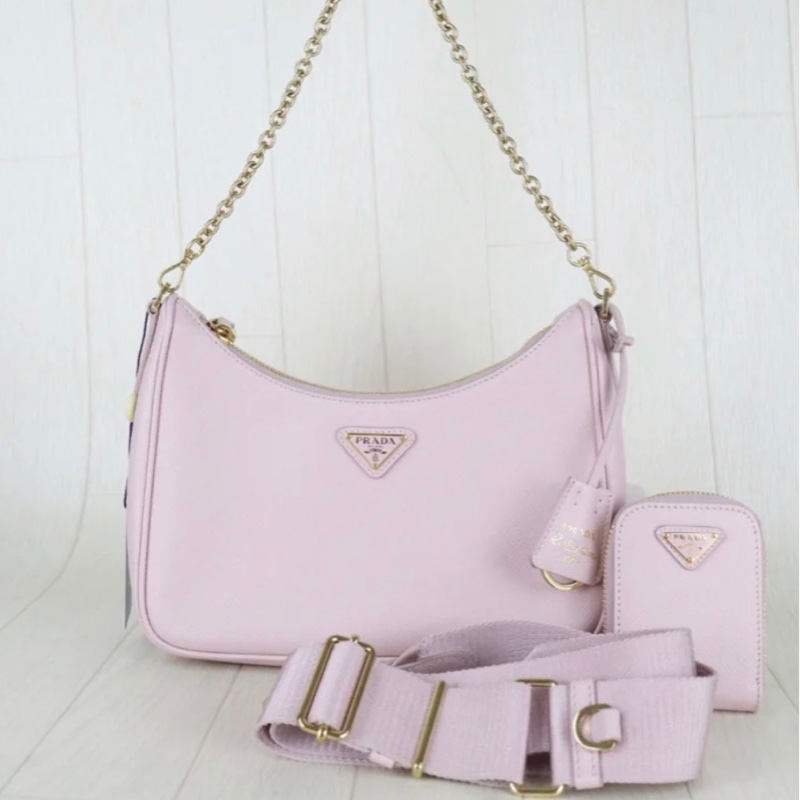 「JL精品代購」極新 Prada 粉色三合一-2