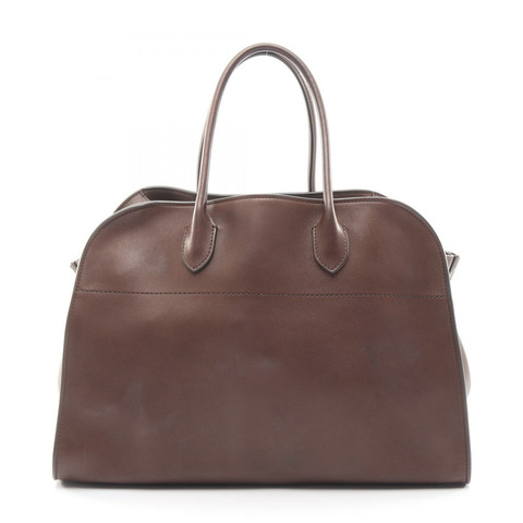 THE ROW Soft Margaux 15 手提包，棕色皮革，二手女款