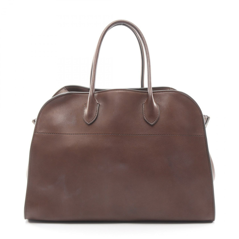 THE ROW Soft Margaux 15 手提包，棕色皮革，二手女款-0
