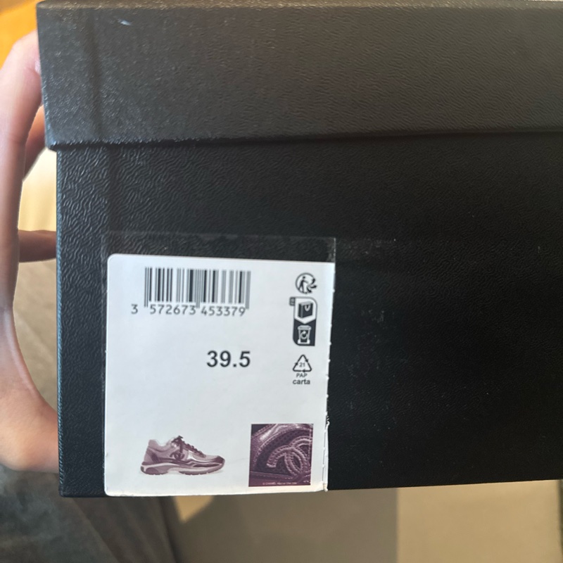 Chanel香奈兒雙c皮革x網面黑運動鞋39.5-10