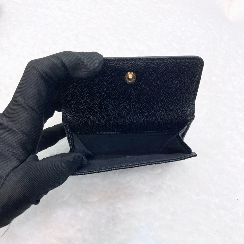 香奈兒BOY小三折短夾Chanel黑金荔紋牛皮BOY三折短夾A84432-5