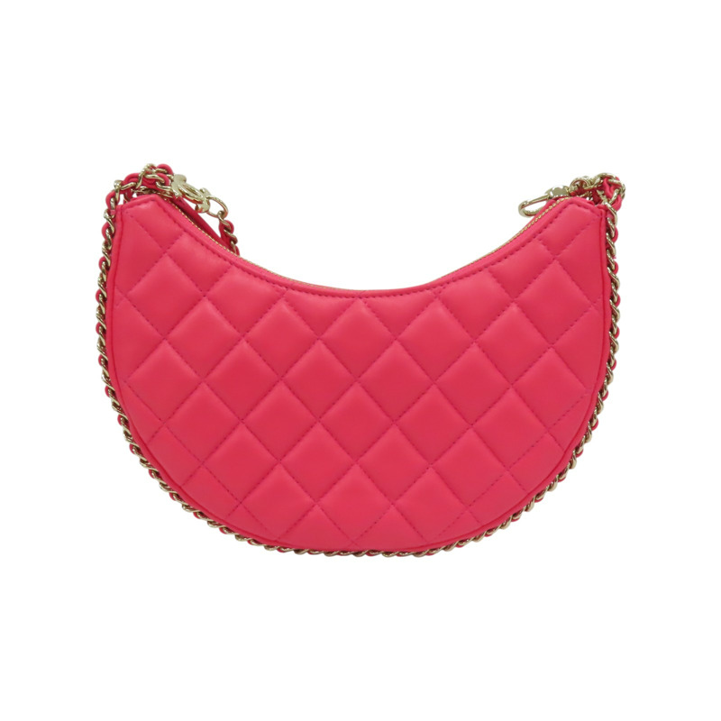 粉色 菱格紋羊皮 HOBO 鍊帶 肩背包 AS3917【CHANEL 香奈兒】 AS3917-1