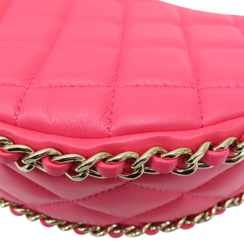 粉色 菱格紋羊皮 HOBO 鍊帶 肩背包 AS3917【CHANEL 香奈兒】 AS3917-11