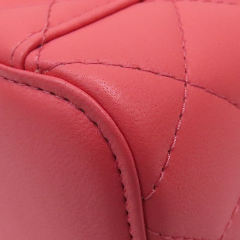 粉色 牛皮 Mini 小方包 肩背包 金扣【CHANEL 香奈兒】 AP1340-13