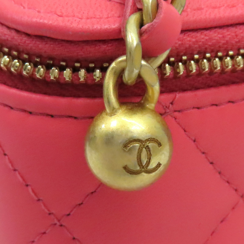 粉色 牛皮 Mini 小方包 肩背包 金扣【CHANEL 香奈兒】 AP1340-16