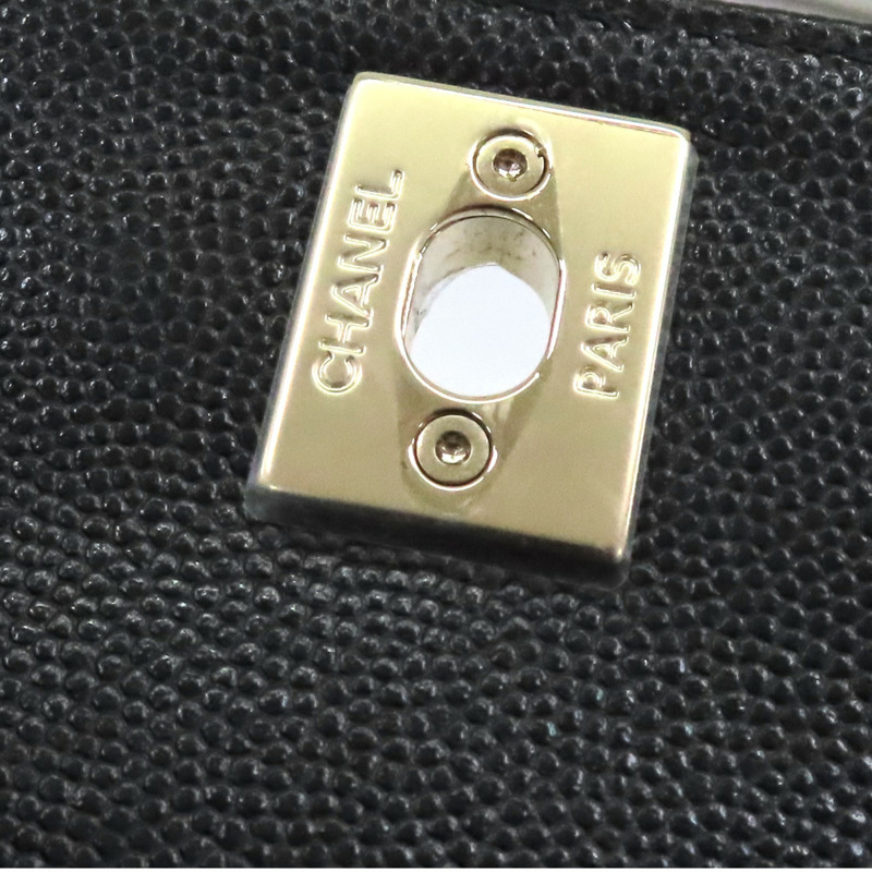黑色 荔枝紋牛皮 Micro coco handle 兩用包 金扣【CHANEL 香奈兒】 AP4244-14