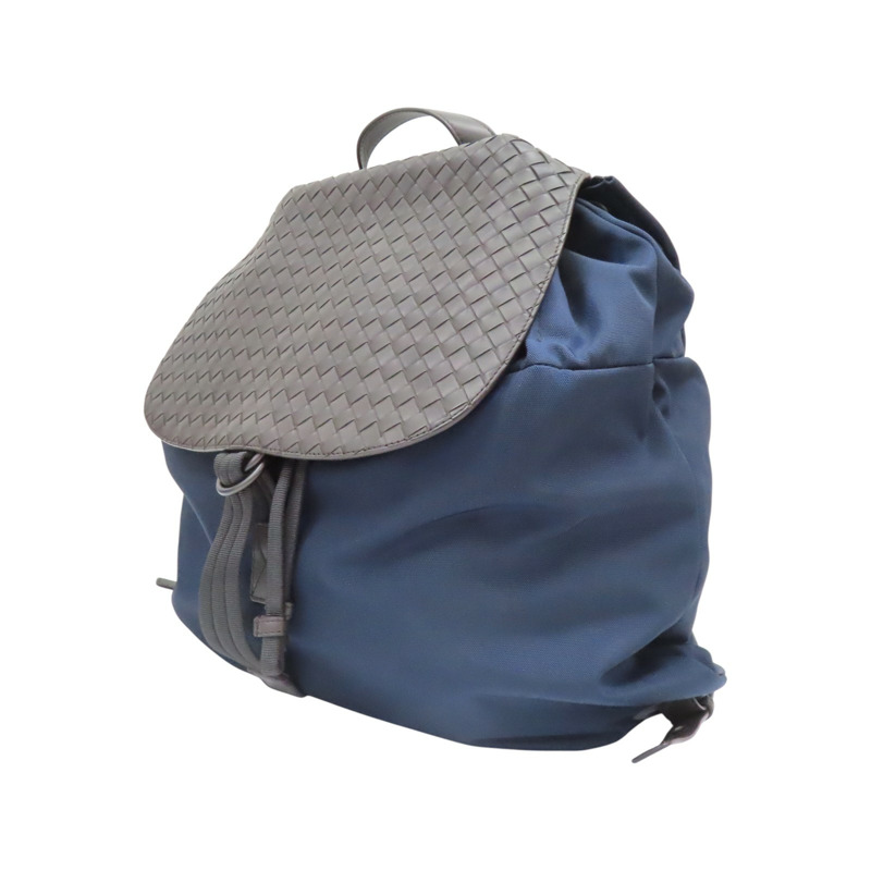 藍/棕色 尼龍 編織牛皮 後背包 409595【BOTTEGA VENETA 寶緹嘉】 409595-2