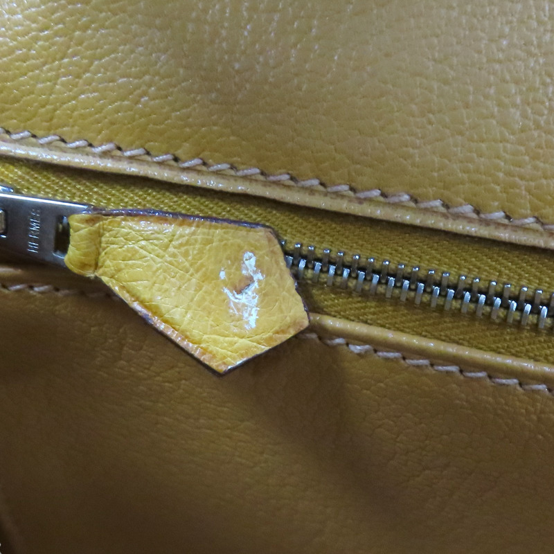 布丁黃 鴕鳥皮 Birkin 30 銀扣 手提包 □K刻【HERMES 愛馬仕】-18