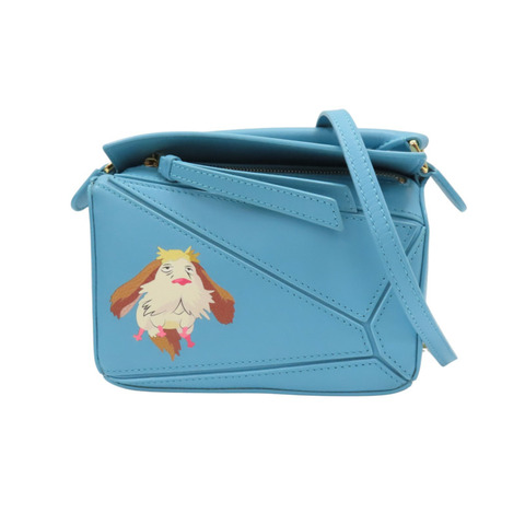 藍色 牛皮 宮崎駿 Puzzle mini 兩用包【LOEWE 羅威】