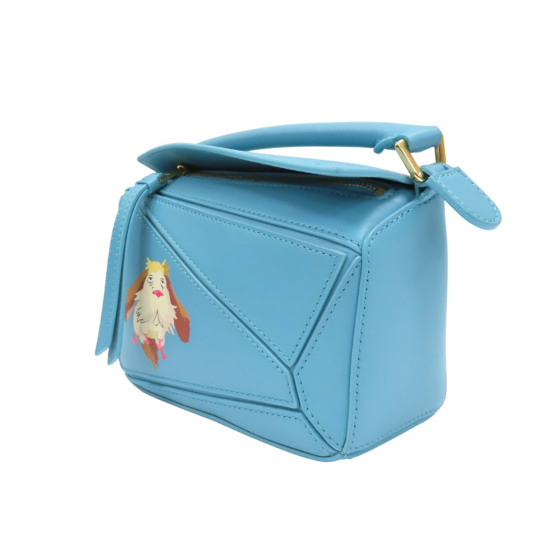 藍色 牛皮 宮崎駿 Puzzle mini 兩用包【LOEWE 羅威】-2