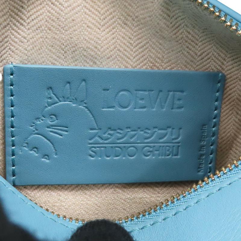 藍色 牛皮 宮崎駿 Puzzle mini 兩用包【LOEWE 羅威】-6