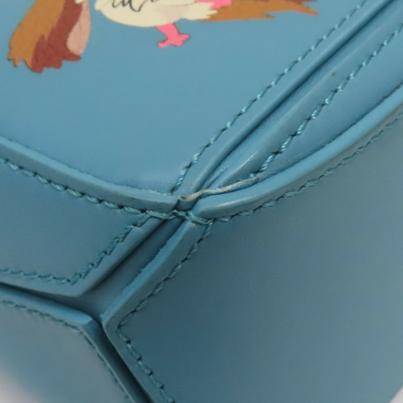 藍色 牛皮 宮崎駿 Puzzle mini 兩用包【LOEWE 羅威】-9