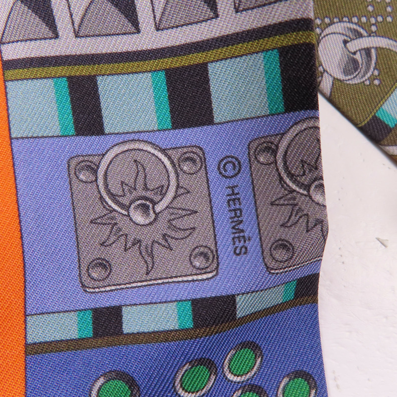 HERMES 絲質Twilly絲巾-5
