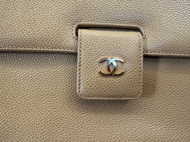 Chanel vintage 經典皮革斜挎包Vintage Chanel Tan Pebble Leather Shoulder Bag-1