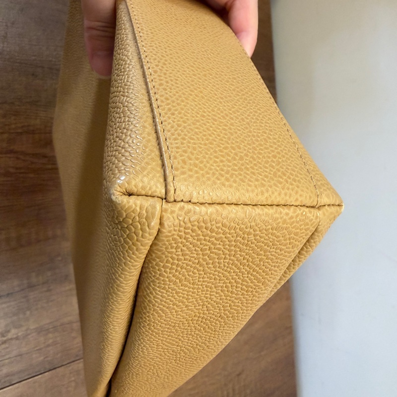 Chanel vintage 經典皮革斜挎包Vintage Chanel Tan Pebble Leather Shoulder Bag-10