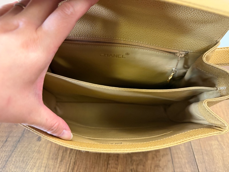 Chanel vintage 經典皮革斜挎包Vintage Chanel Tan Pebble Leather Shoulder Bag-13