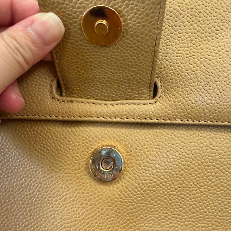 Chanel vintage 經典皮革斜挎包Vintage Chanel Tan Pebble Leather Shoulder Bag-20