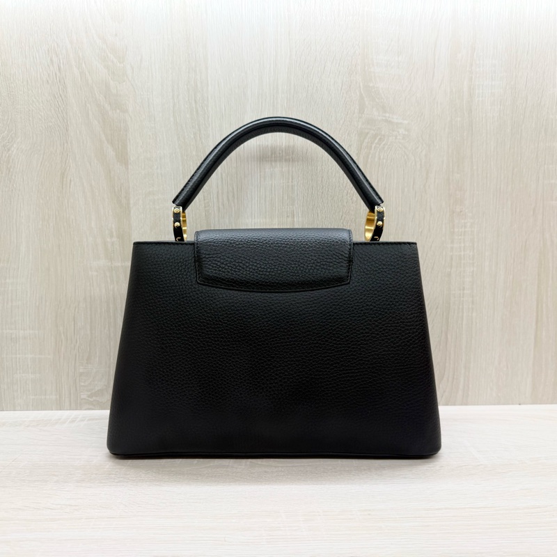 LV黑色牛皮拚黑白花卉造型Capucines MM/ M53850-1