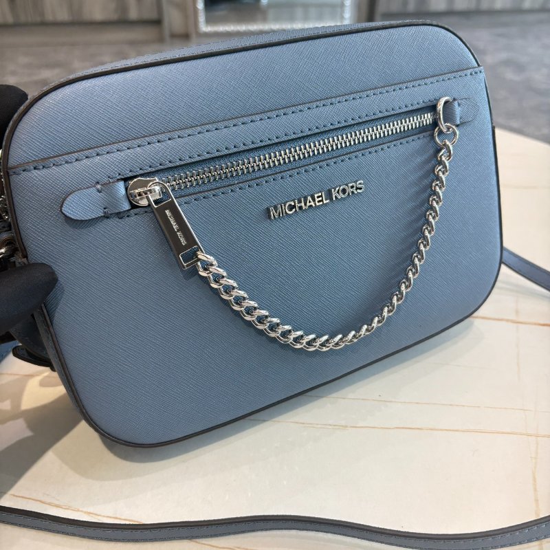 *SHIHNA名牌精品* MK 銀字Logo防刮皮革銀鏈妝點斜背/手提方包-2