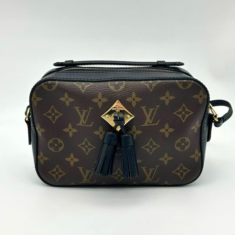 「JL精品代購」9新 Lv老花拼色流蘇2way相機包-0