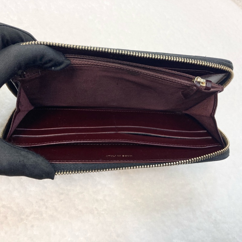 香奈兒長夾Chanel黑金荔紋皮拉鏈長夾A50097-21