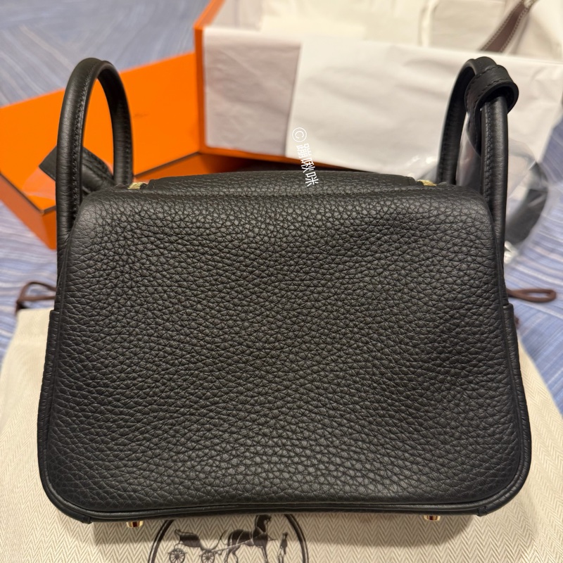 Hermes mini Lindy 二代 黑金 最新K刻 全新全配-9