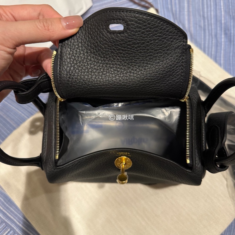 Hermes mini Lindy 二代 黑金 最新K刻 全新全配-13