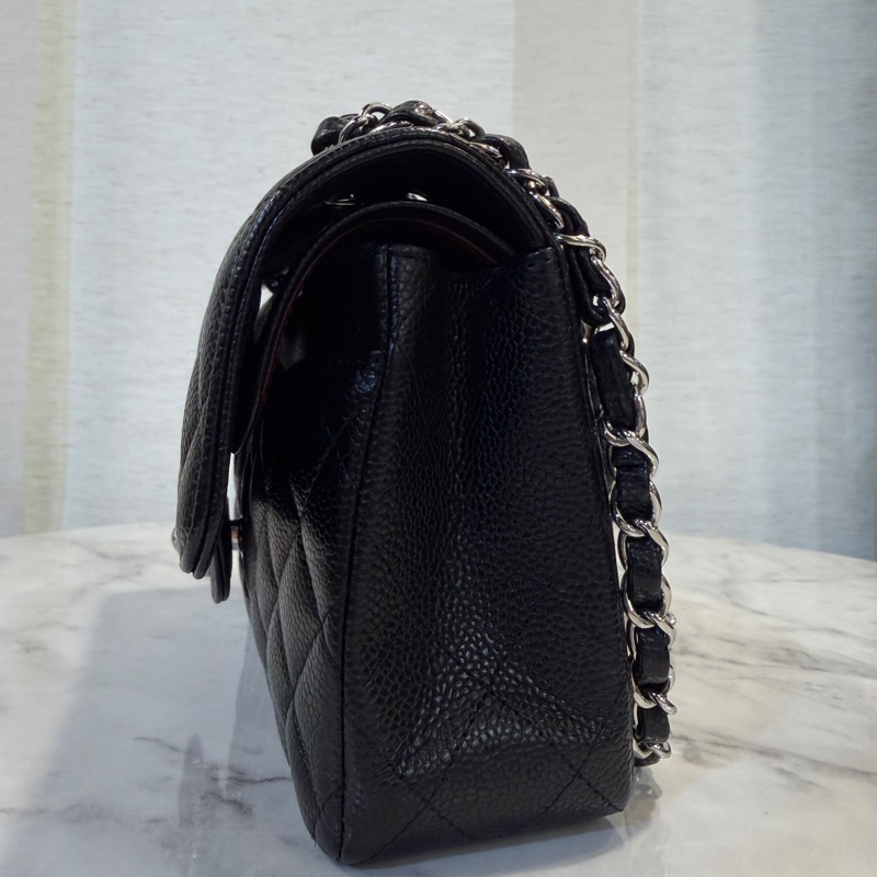 Chanel 黑荔枝牛皮銀釦Coco23-2