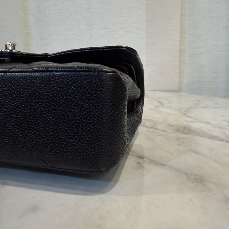 Chanel 黑荔枝牛皮銀釦Coco23-8