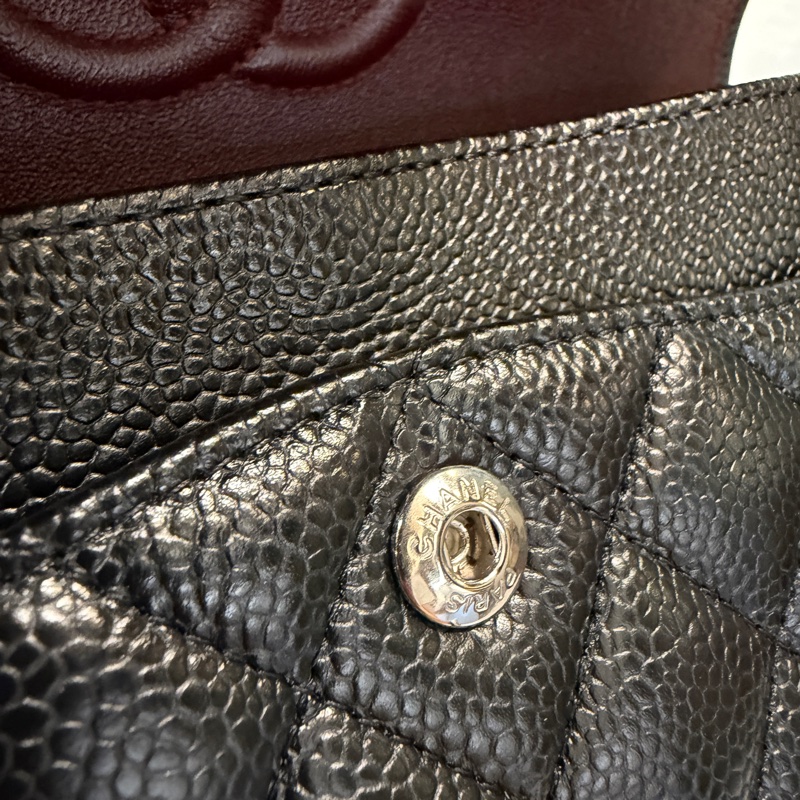 Chanel 黑荔枝牛皮銀釦Coco23-14