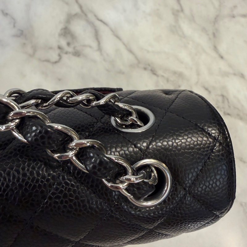 Chanel 黑荔枝牛皮銀釦Coco23-16