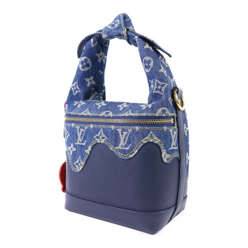 LOUIS VUITTON NIGO Monogram Denim Cruiser金扣手挽肩背兩用袋-2