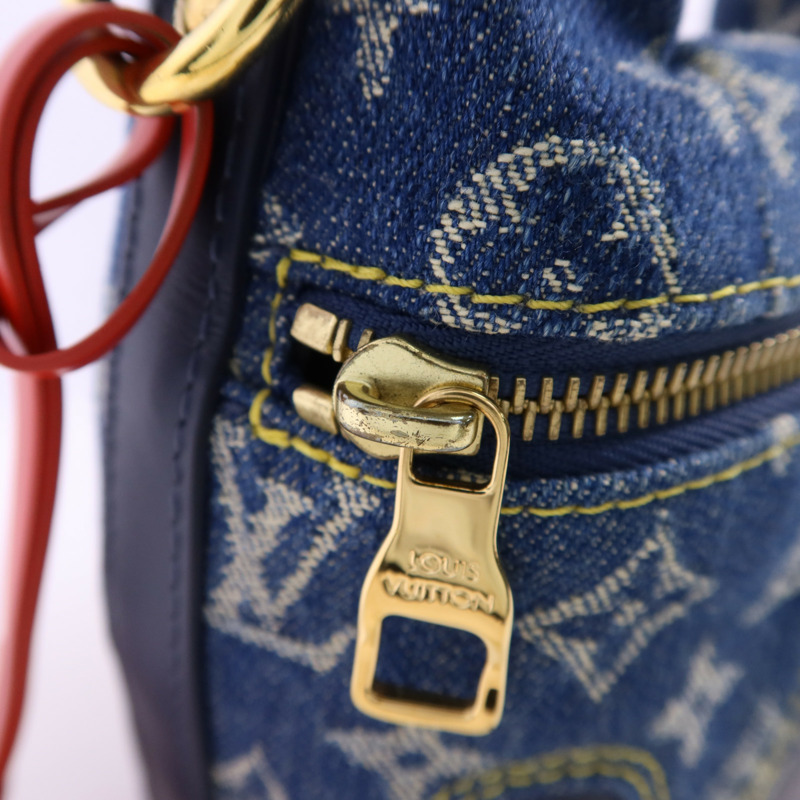 LOUIS VUITTON NIGO Monogram Denim Cruiser金扣手挽肩背兩用袋-14