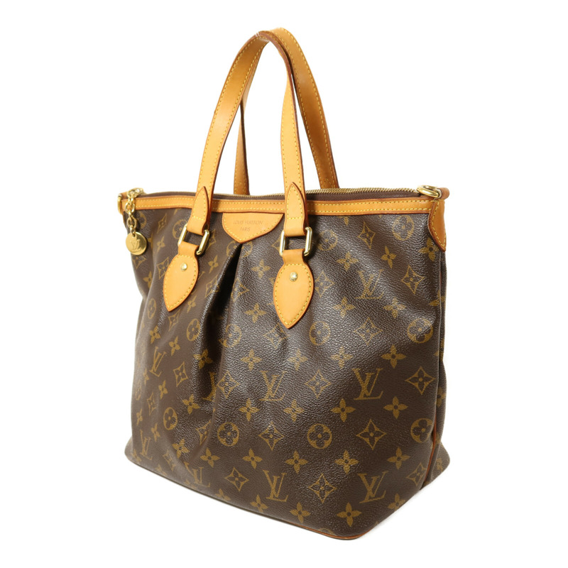 LOUIS VUITTON Monogram Palermo PM金扣手挽肩背兩用袋棕色-2