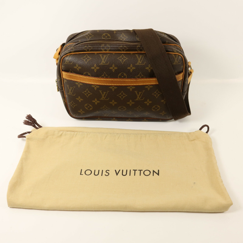 LOUIS VUITTON Monogram Reporter PM金扣肩背袋-9