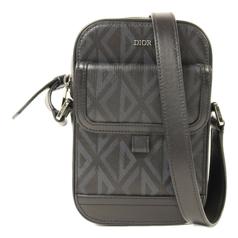 Dior 塗層帆布CD Diamond銀扣肩背袋