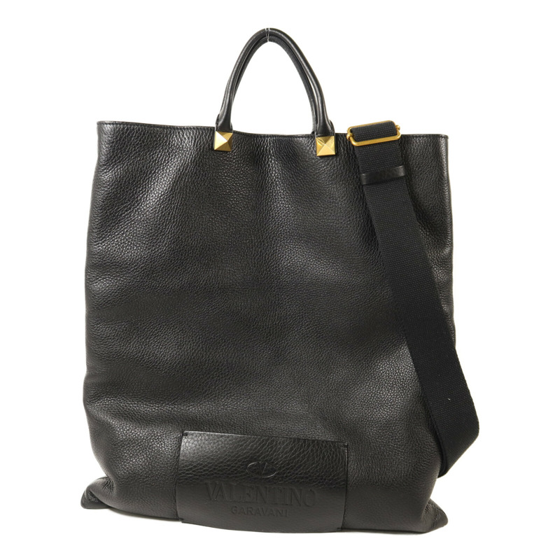 Valentino 牛皮皮革2 Way Shoulder金扣手挽肩背兩用袋-0