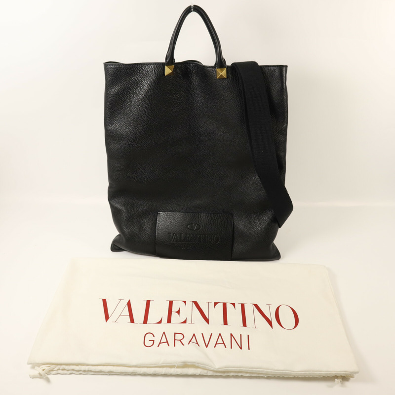 Valentino 牛皮皮革2 Way Shoulder金扣手挽肩背兩用袋-7