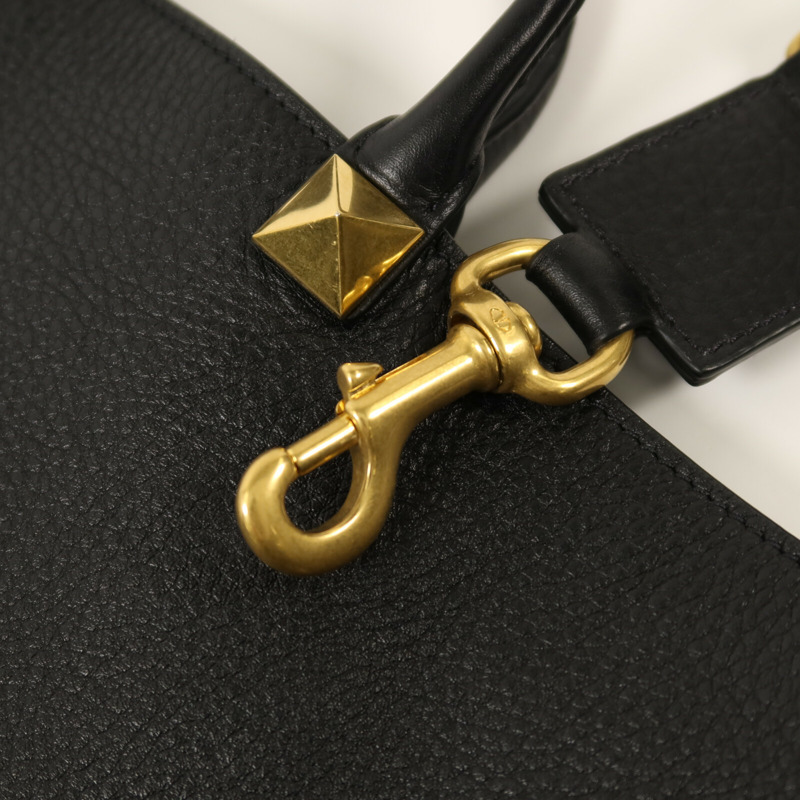 Valentino 牛皮皮革2 Way Shoulder金扣手挽肩背兩用袋-8