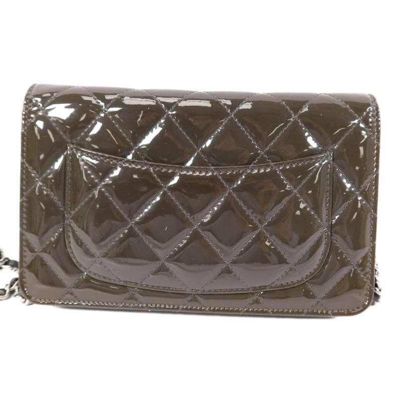 CHANEL 漆皮皮革WOC Wallet On Chain銀扣鏈帶肩背袋-1