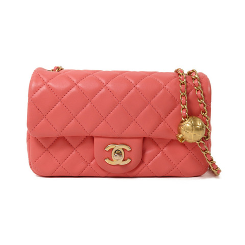 CHANEL 羊皮皮革Mini Classic 20金扣鏈帶肩背袋