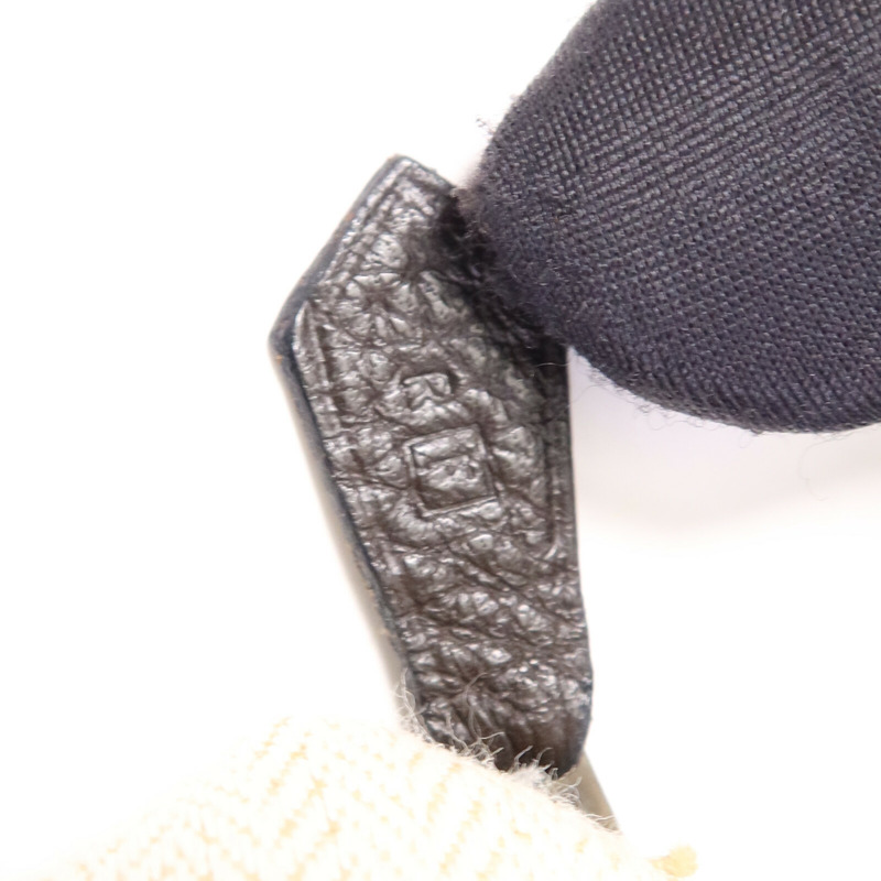 HERMES Togo皮革Massai銀扣肩背袋Chocolate-13