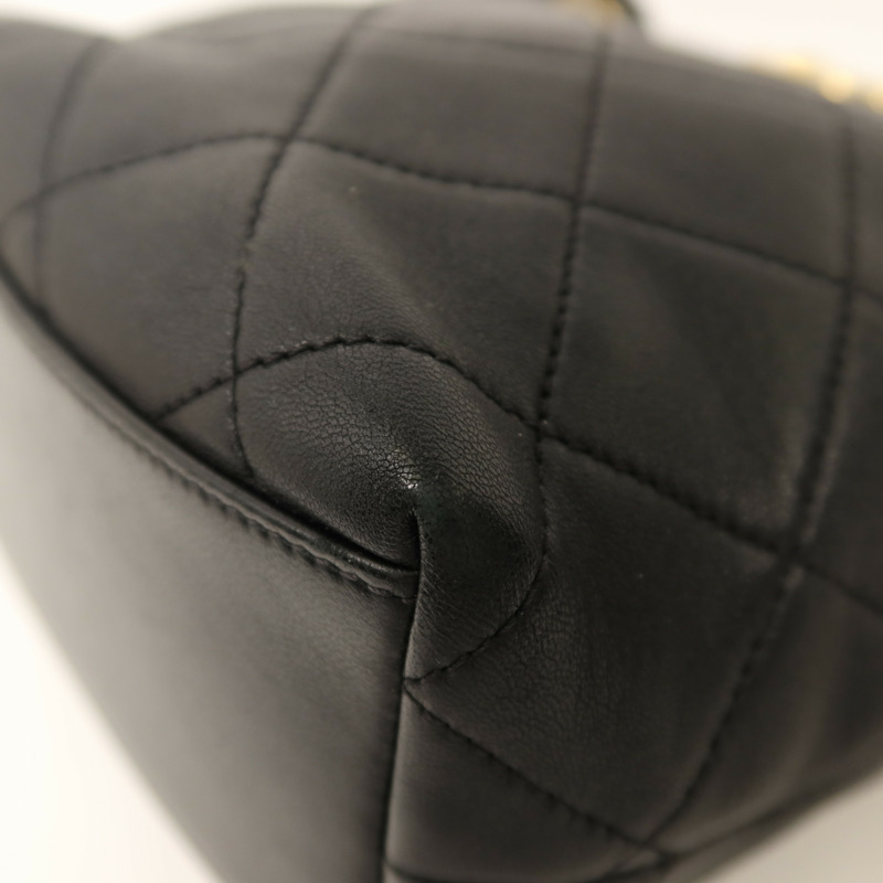 CHANEL 牛皮皮革Chain Shoulder金扣鏈帶肩背袋-10