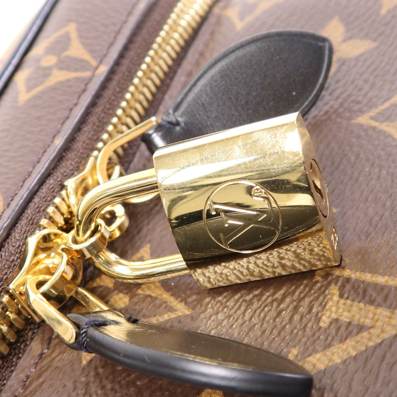 LOUIS VUITTON Monogram Reverse Vanity PM金扣手挽肩背兩用袋棕色-6