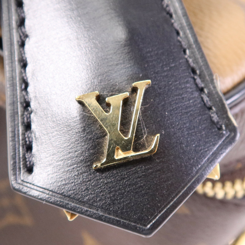LOUIS VUITTON Monogram Reverse Vanity PM金扣手挽肩背兩用袋棕色-12