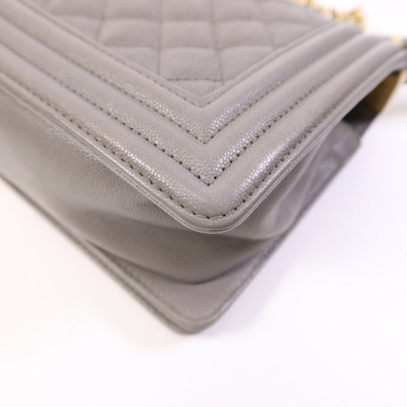 CHANEL 牛皮皮革Boy 25金扣鏈帶肩背袋-6