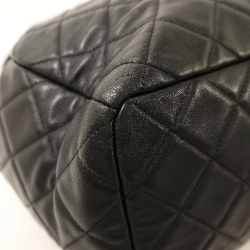 CHANEL 羊皮皮革Chain Shoulder銀扣鏈帶手挽肩背兩用袋-9