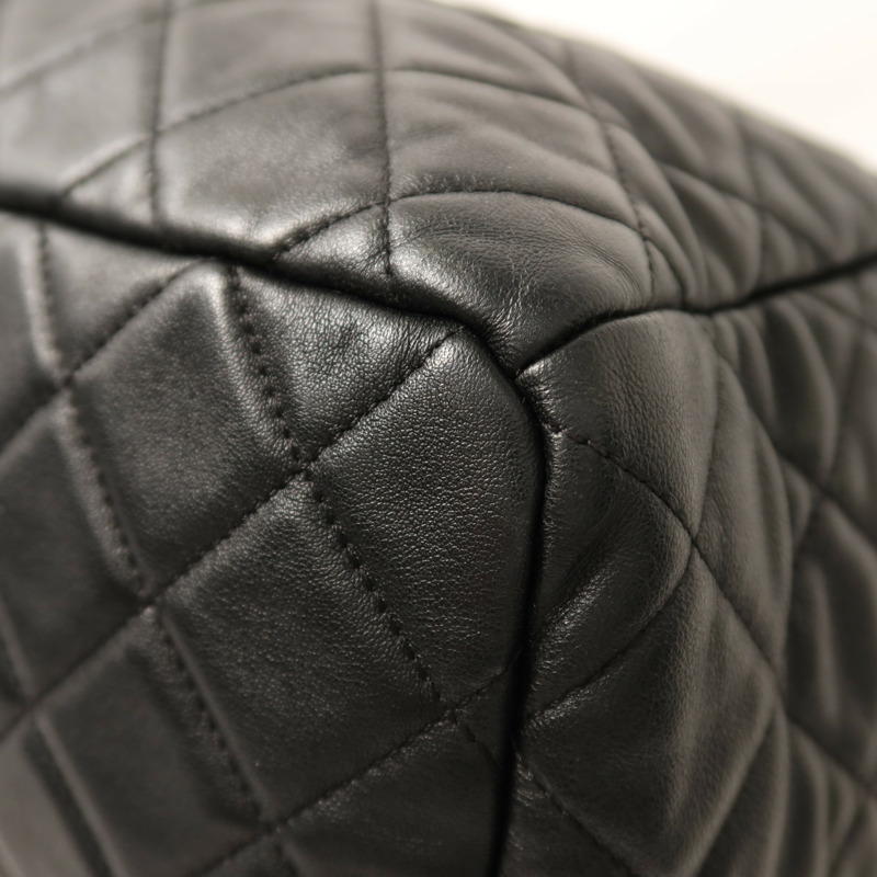 CHANEL 羊皮皮革Chain Shoulder銀扣鏈帶手挽肩背兩用袋-10