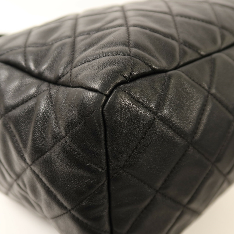 CHANEL 羊皮皮革Chain Shoulder銀扣鏈帶手挽肩背兩用袋-11