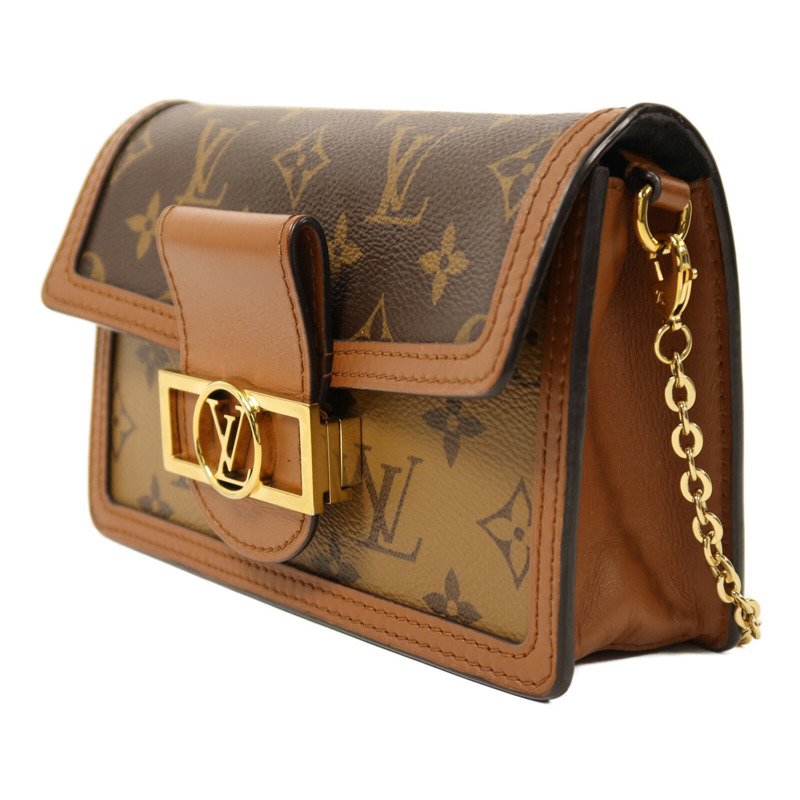 LOUIS VUITTON Monogram Reverse Dauphine金扣鏈帶肩背袋-2